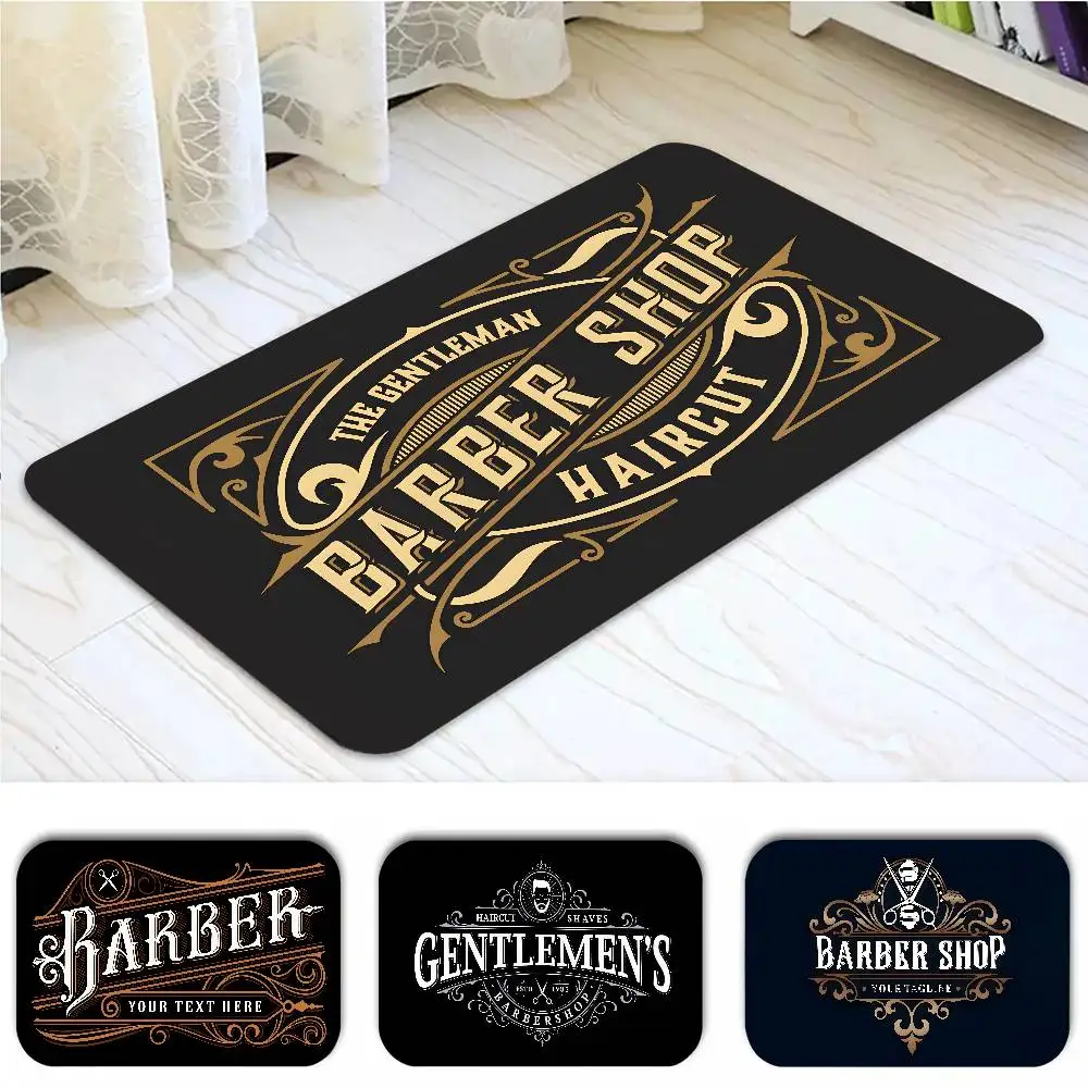 Barber Shop Sign Carpet Bathroom Anti-slip Mat Door Mat Home Decoration Mat Entrance Door Mat Scratch-resistant Door Mat