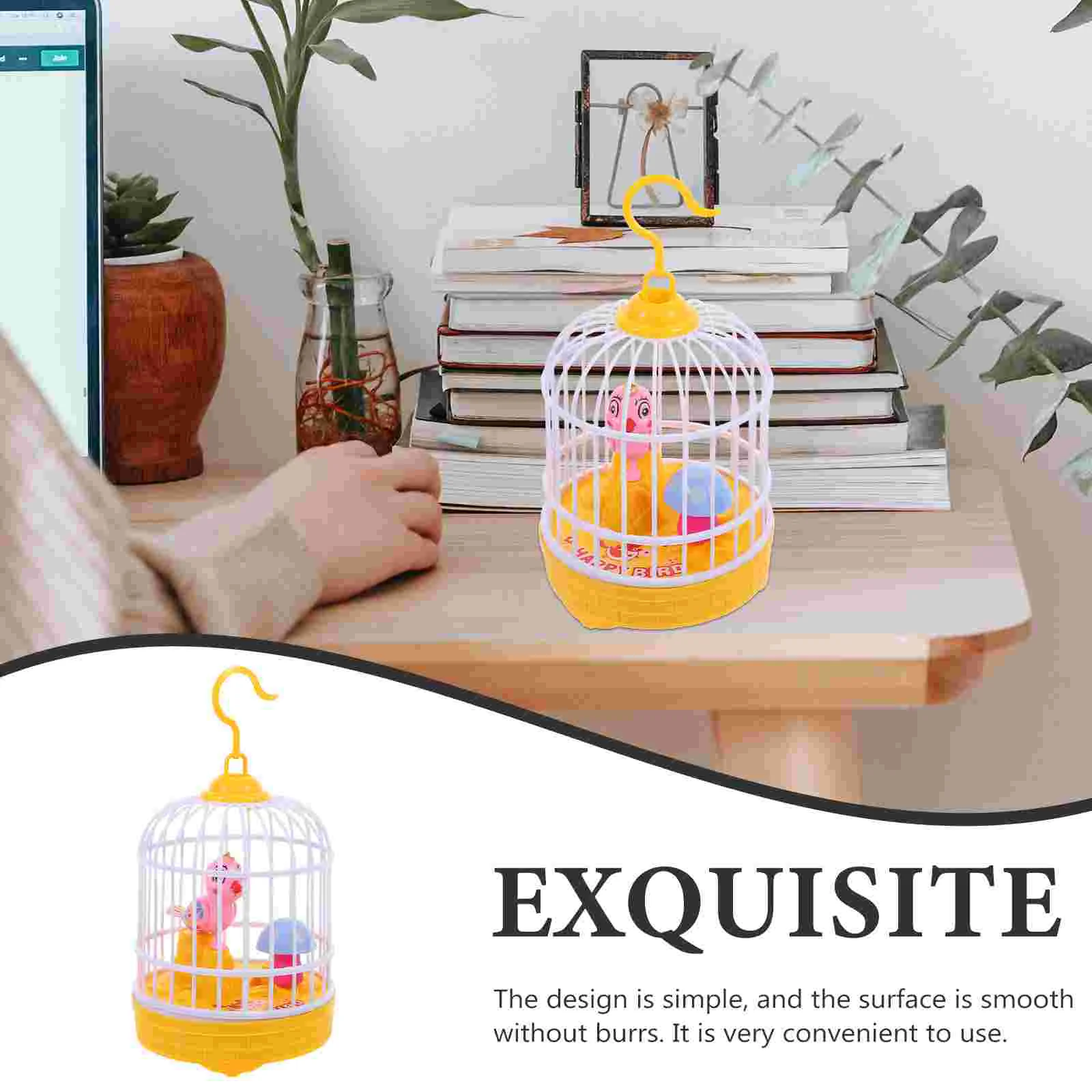 Cage à oiseaux avec musique légère pour enfants, modèle de figurine de perroquet, jouets créatifs pour enfants, chant électrique, Él