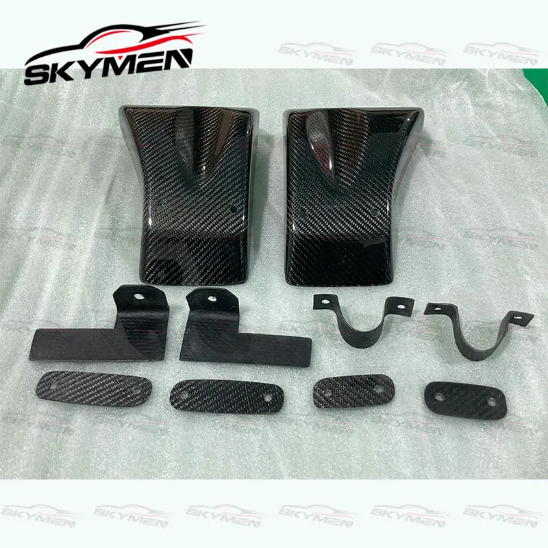 Car-styling Carbon Fiber Front Brake Cooling Kit For Nissan R35 GTR 2008-2011 CBA Glossy Black Brakes Part Trim Wheel Cover Set