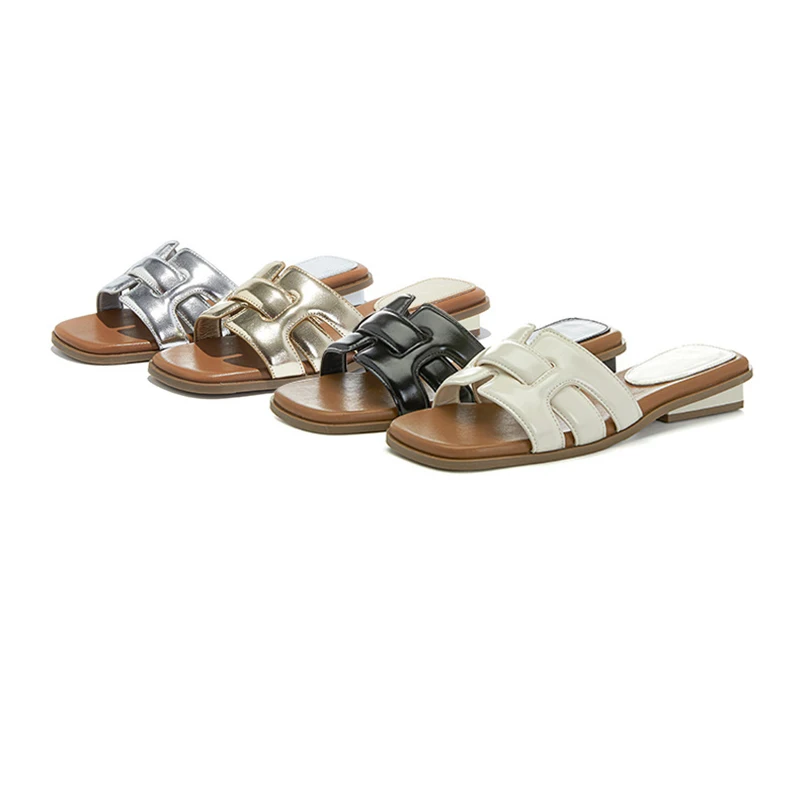 

Летние женские сандалии, полутапочки, уличная повседневная пляжная обувь, домашние женские тапочки без шнуровки на плоской подошве, женская вечерние прогулочная обувь