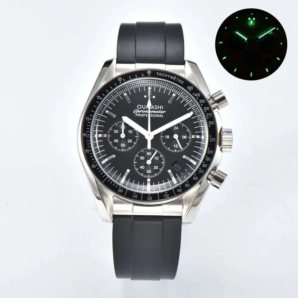 40mm VK63 quartz watch for men Sapphire Crystal Panda type watch with Japanese VK63 quartz movement Speed Chronograph reloj