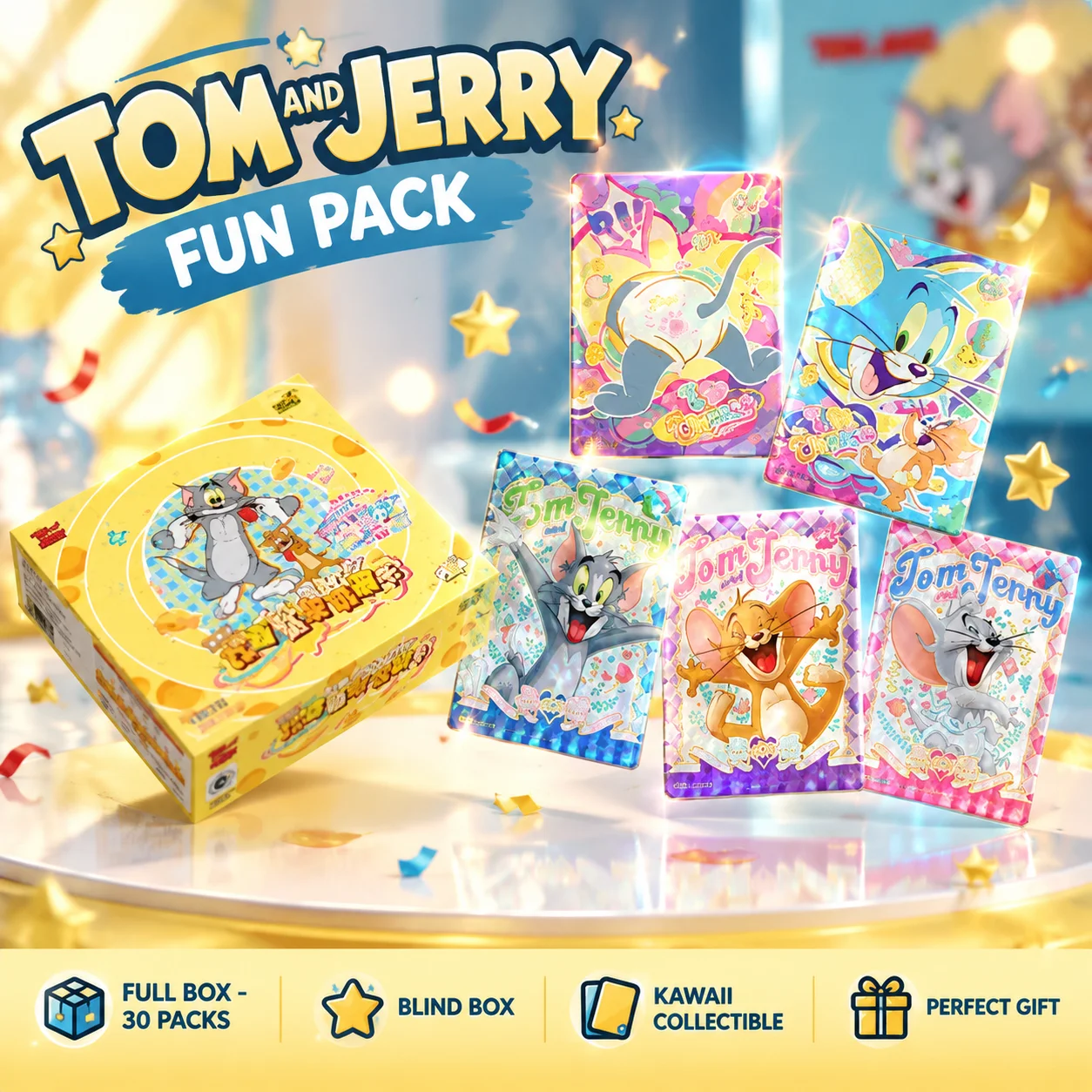 Official Genuine Kayou Cat And Mouse Happy Enemy Collection Card Chasing Fun Pack 1 Bullet Card Anime Peripheral Card Surprise