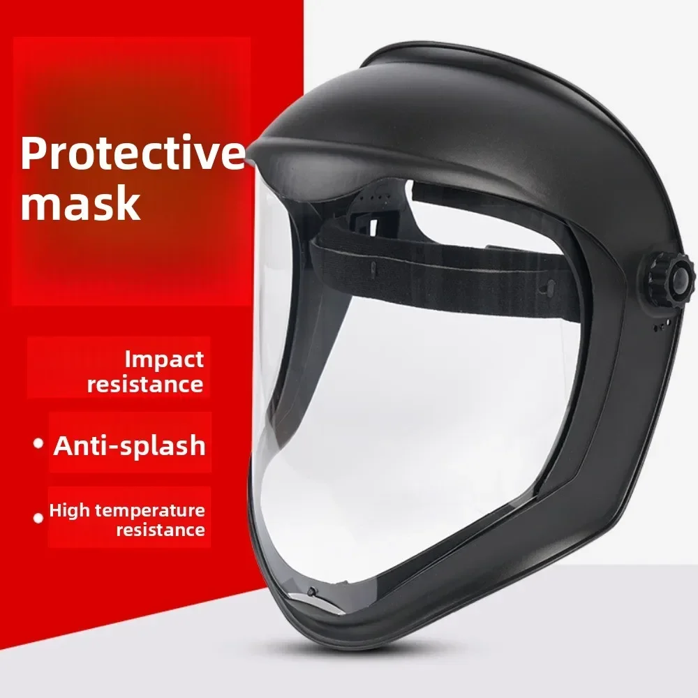 Full Face Protective Mask Anti Fog Impact Splash Head Mounted Transparent Dust Proof Oil Fume Proof Safety Shield for Work