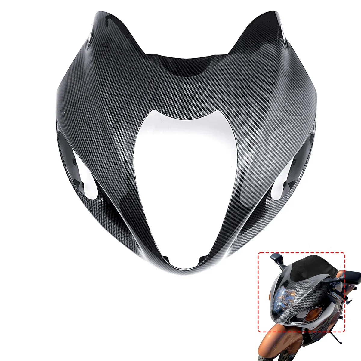 Carbon Fiber Pattern Front Nose Headlight Fairing Cover Cowl for suzuki hayabusa gsx-1300r gsx1300r 1999-2007