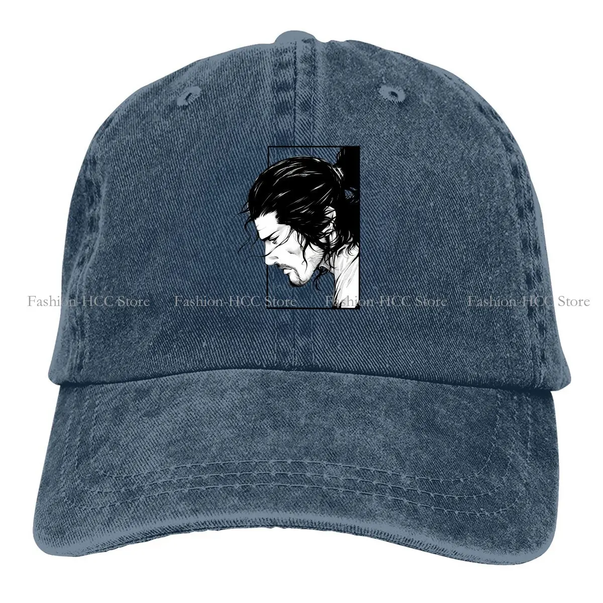 Washed Men's Baseball Cap Look Trucker Snapback Caps Dad Hat Miyamoto Musashi Japanese Samurai