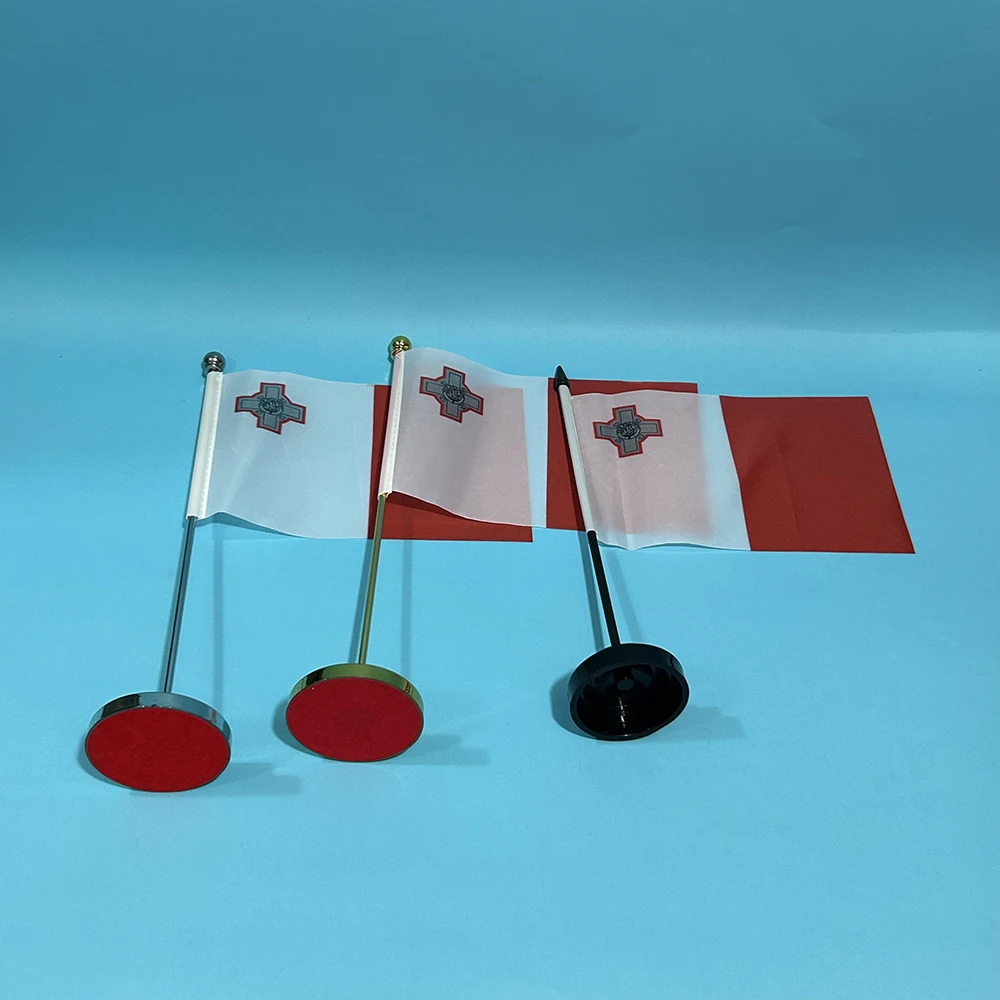 SKY FLAG Office Desk Flag of Malta Flag 14x21cm Polyester Malta Flag National Flag Country Banner Desk Ornaments Flags