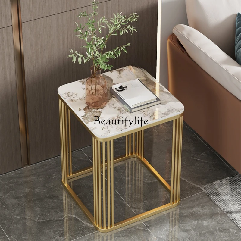 

04Modern simple light luxury sofa side table removable living room balcony small coffee table square side table