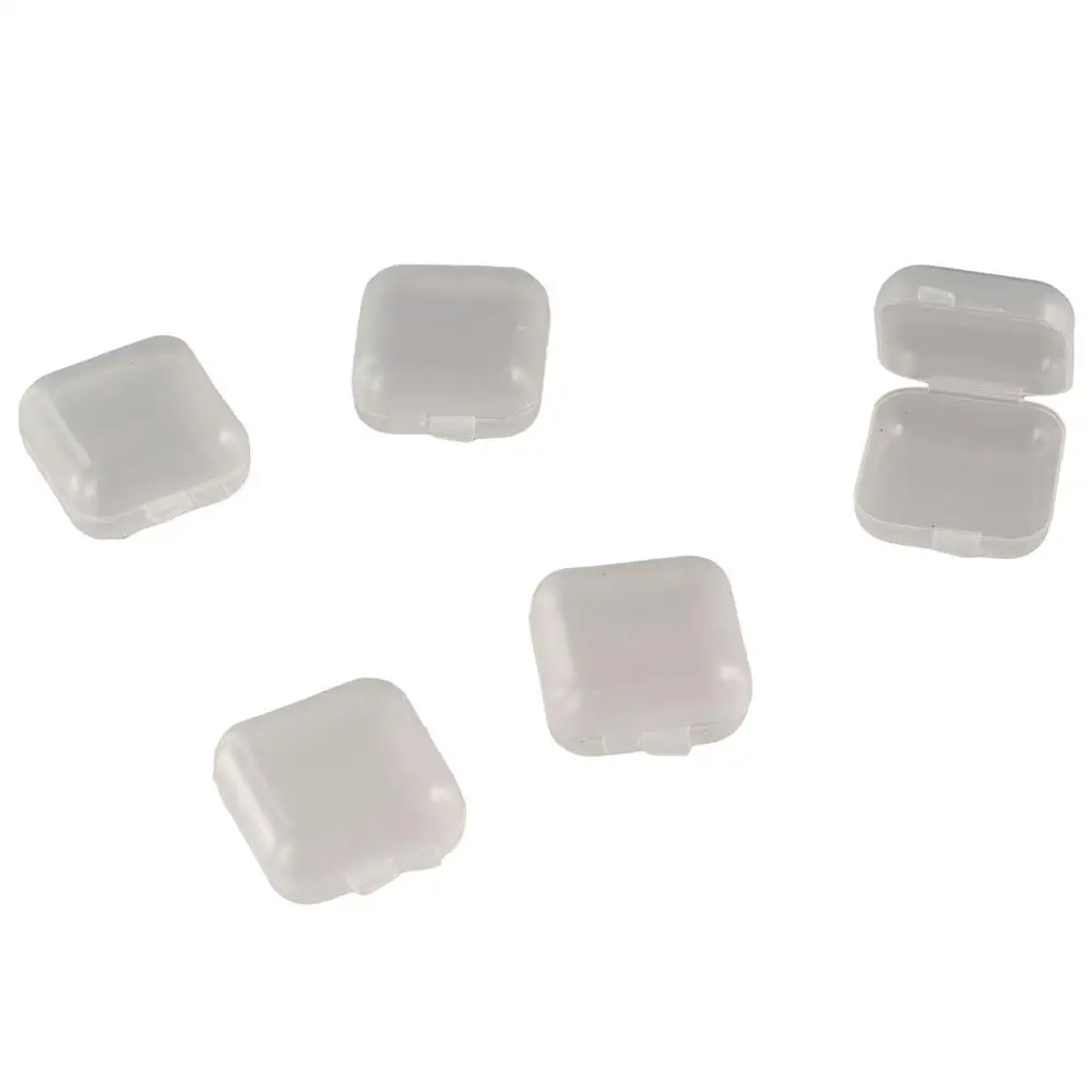 

100 Pcs ABS Jewelry Storage Case Transparent Container Mini Storage Box Organizer Ins Square Plastic Case Earring Ring