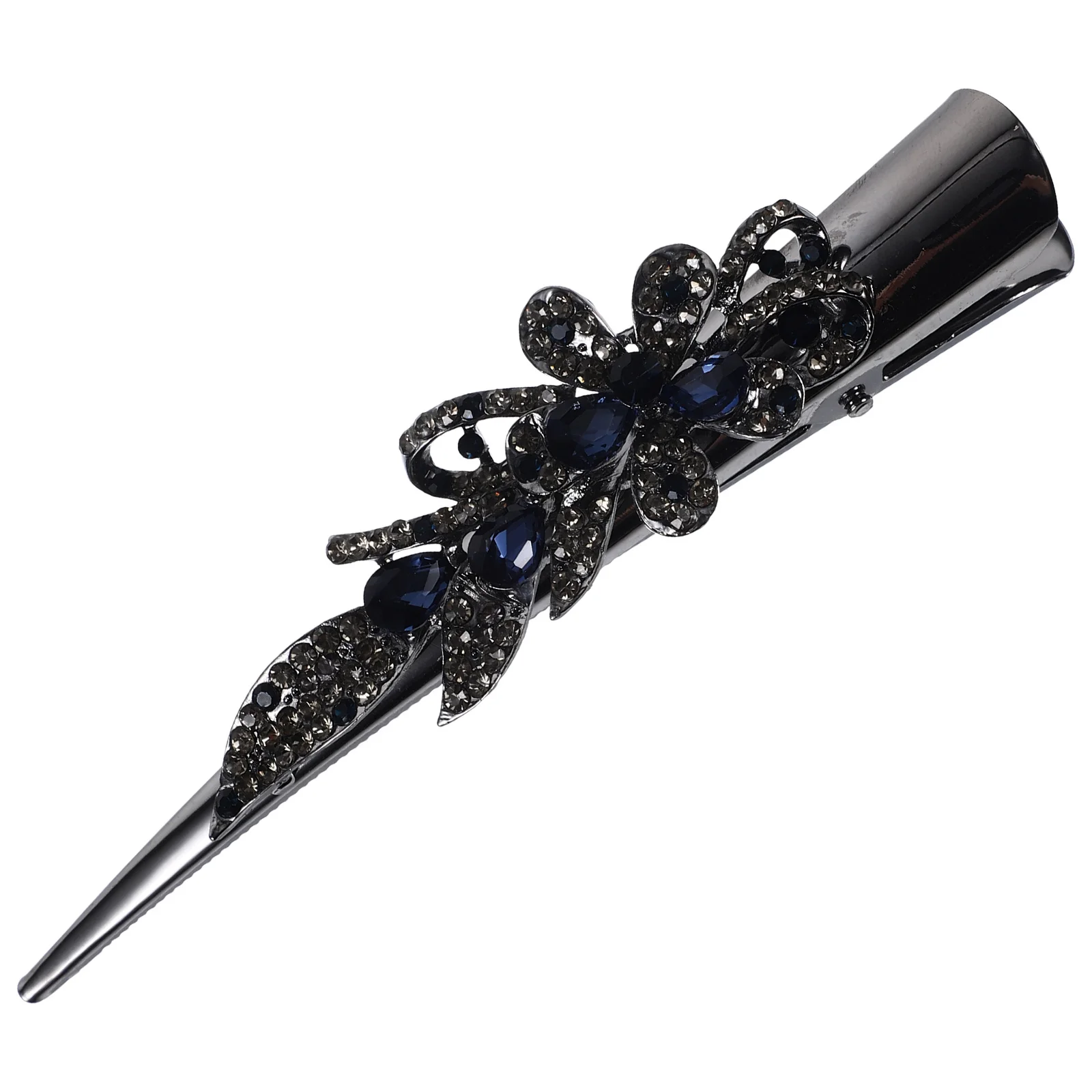 مشبك شعر معدني منقار البط من حجر الراين، إكسسوارات شعر مزخرفة بنمط عتيق للنساء والفتيات وتصفيفة شعر عصرية للحفلات والولائم