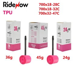 RideNow Inner Tube 700C Road Bike 700x18 23 25 28 32 35 37 40 47C Bicycle TPU Tire French Valve 45/65/85 MTB Bike Cycling Tyre