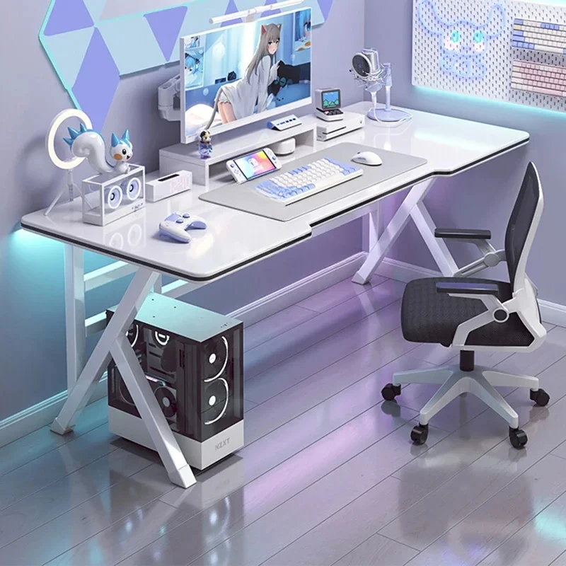 Nordic Manmade Board Computer Desk Office Furniture Bedroom Gaming Desk Simple Personality Household White Gamer Pc Table