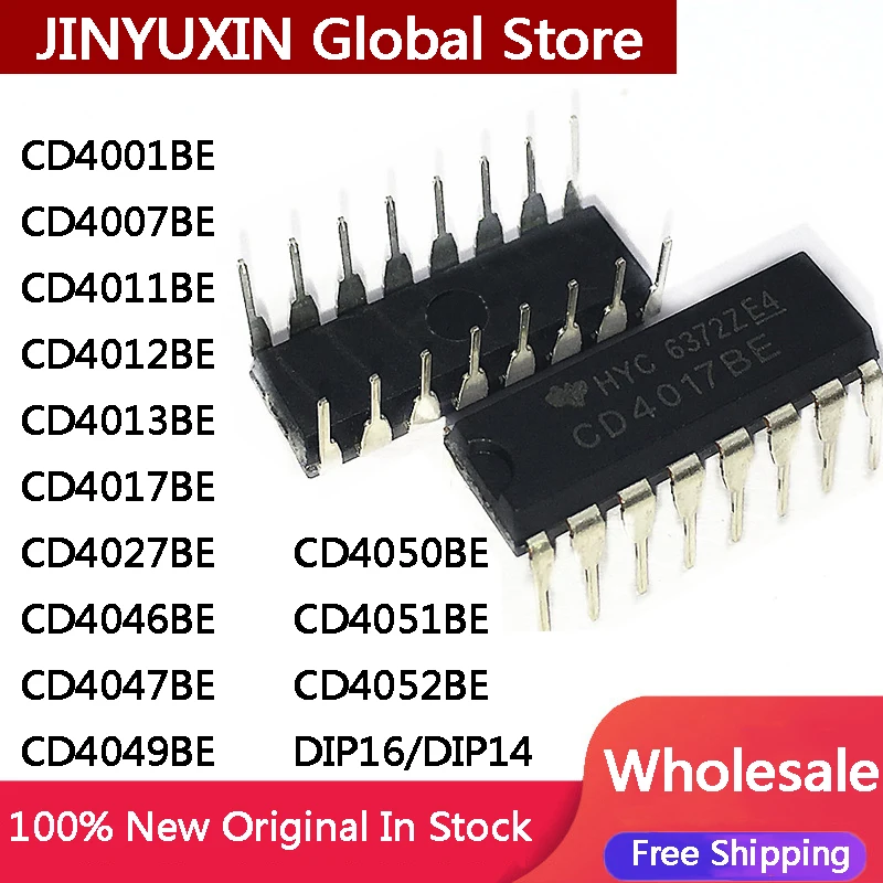 10szt CD4017BE CD4001 CD4007 CD4011 CD4012 CD4013 CD4017 CD4027 CD4046 CD4047 CD4049 CD4050 CD4051 CD4052 DIP16 DIP14 IC Chip