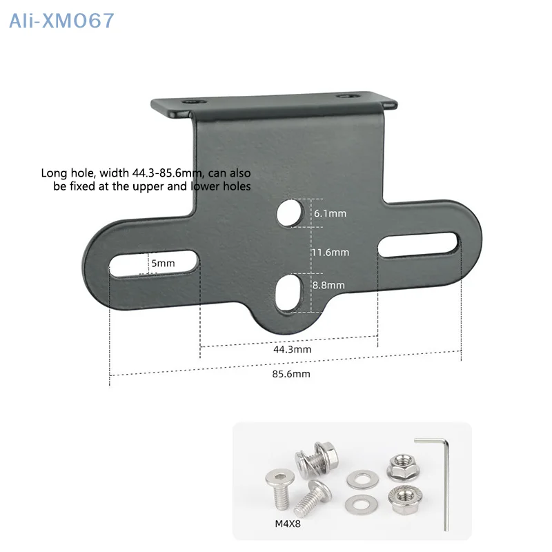 Soporte de montaje lateral para matrícula de motocicleta y bicicleta, luz de freno trasera, soporte de ajuste, luz trasera, soporte de láminas reflectantes