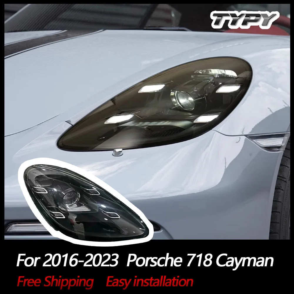 

Автомобильные фары для Porsche 718 Cayman, фары Boxster 2016-2023, улучшенный новый стиль светодиодный PLDS, лазерные фары, 2 шт. Plug and Play