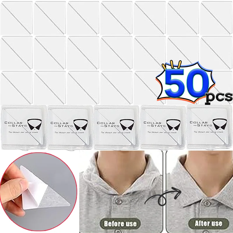 

Prevent Deformation Triangle Shaping Collar Stays Stickers Stand Collar Shaper Self-adhesive Patch Polo T-shirts Fixed Paddings