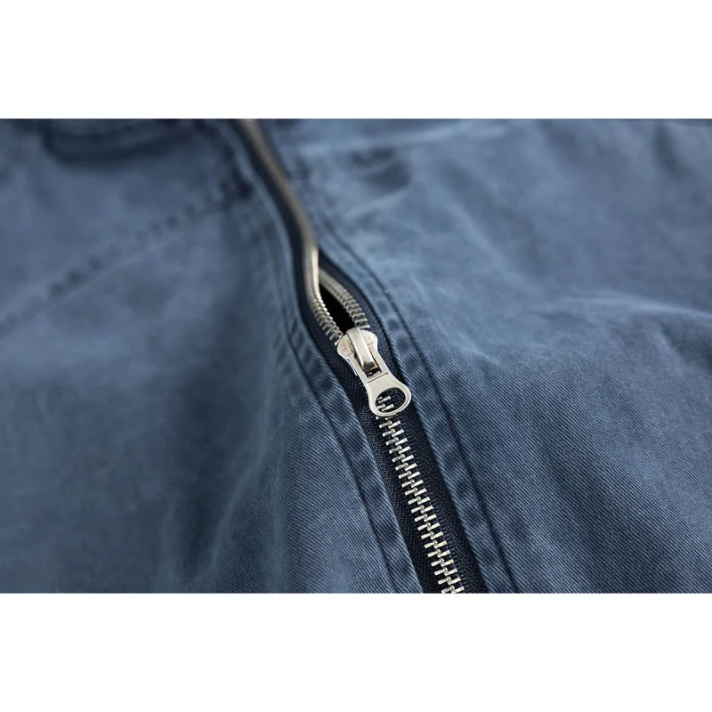 WESTSHAN أعلى جودة الاتحاد الأوروبي الولايات المتحدة حجم خمر الثقيلة غسلها القطن عمال الدنيم هوديي الرجال فضفاض معطف مقنع سترة #5