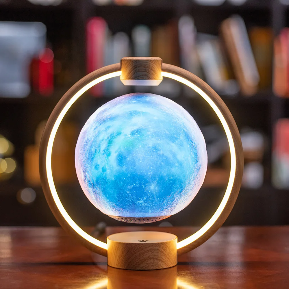 Maglev Moon Light Bluetooth 3D Stereo Diy Colorful Glare Night Light Fashion Model Lamp Remote Control Home Decor 2024