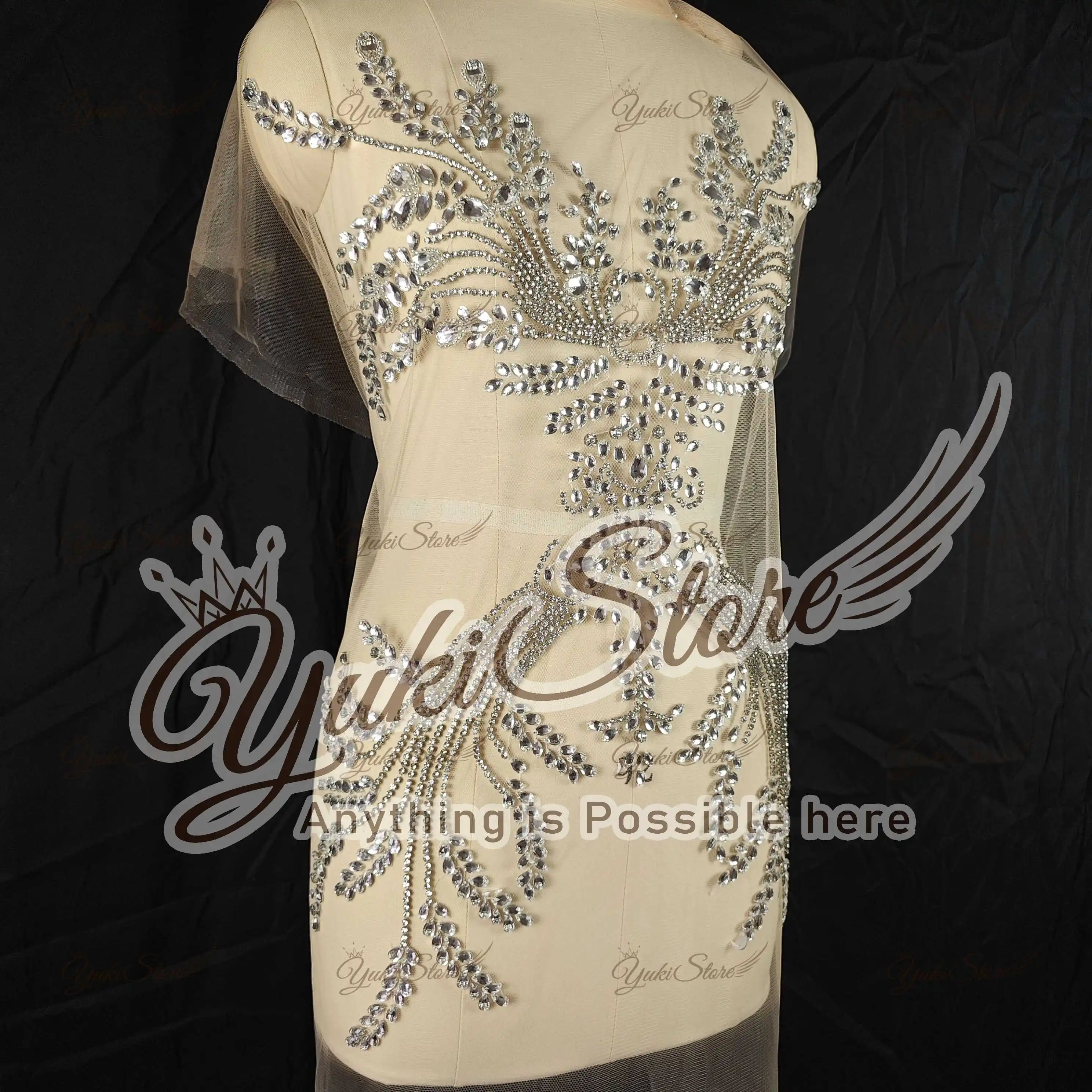 Il più nuovo abito da sposa abito da cocktail Bellissimo materiale perfetto di qualità Sexy Lady Silver Diamond Corpetto Applique JY113