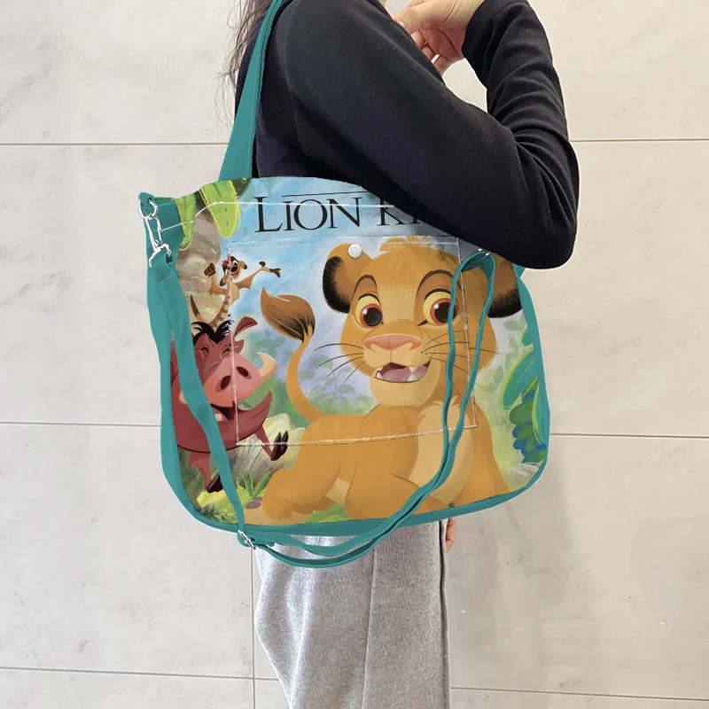 Disney Lion King D5581 Anime Shoulder Bags Customized Cartoon Shopping Bag Casual Shoulder Tote Storage Handbag Gift