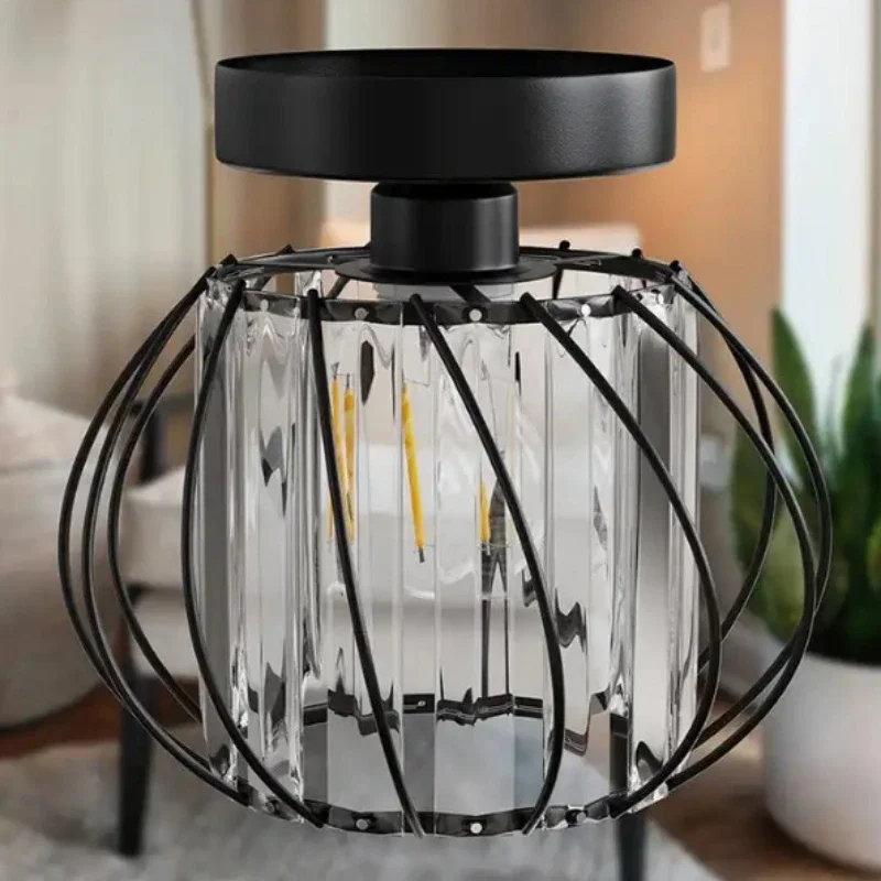 Pompoen-Achtige Trapbed Kamer Keuken Plafondlamp Met Glazen Strip Veranda Hal Binnenverlichting Creatieve Plafondlamp