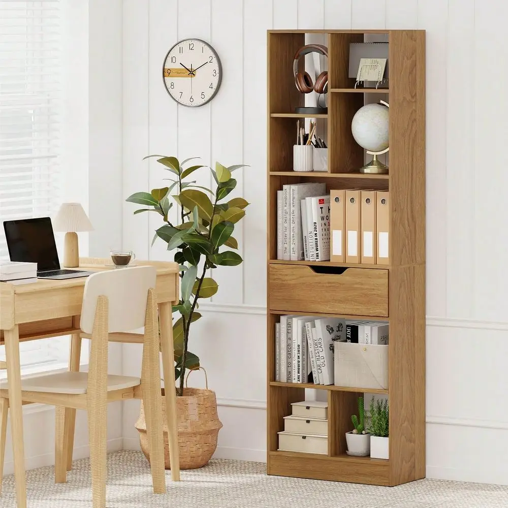 

2 PCS 61 Bookcase With Drawer 8 Open Cubes AntiToppling Kits For Living Room Study