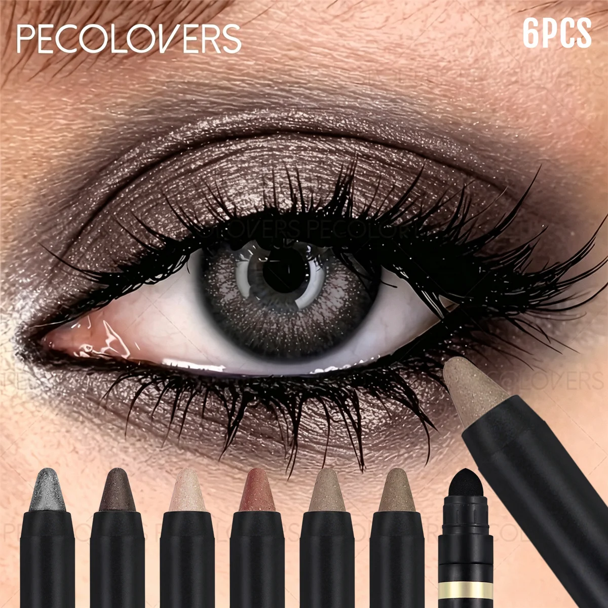 6PCS/SET 2 In 1 Double Head Eyeshadow Pencils,Water Resistant,Non Greasy Cream Formula,Rich Color Payoff,Glitter & Matte Dual Finishes,No Powder Fallout,Beginner Friendly Portable Eye Stick Set For Everyday Beauty Looks