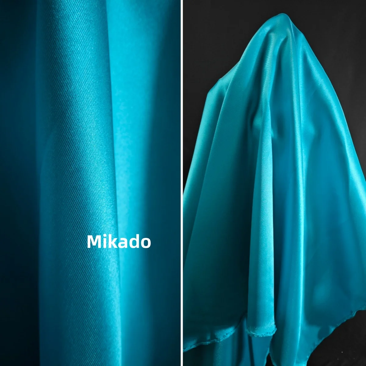 Peacock Blue Mikado Fabric Sewing Wedding Dress and Evening Dress High end Diagonal Satin Straightening Fabric