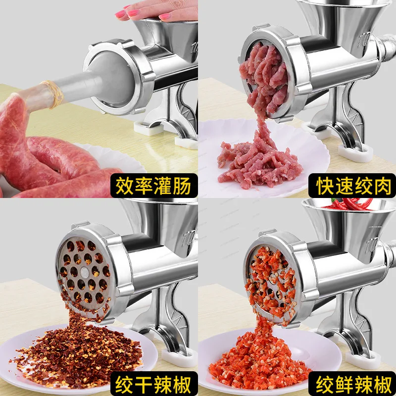 Hand Crank Meat Grinder & Sausage Stuffer for Home Kitchen Dumpling Filling Sausage Making
