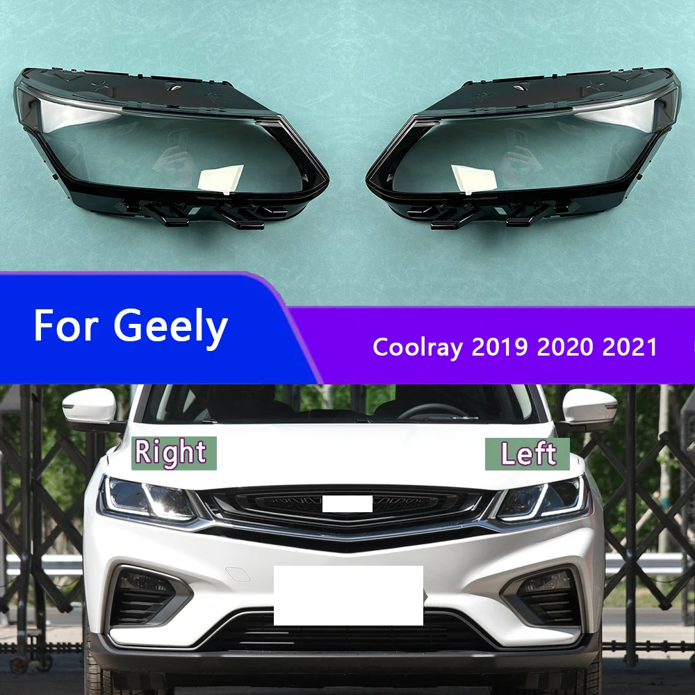 For Geely Coolray 2019 2020 2021 Car Accessories Headlight Shell Lamp Shade Lens Transparent Headlamp Cover Plexiglass