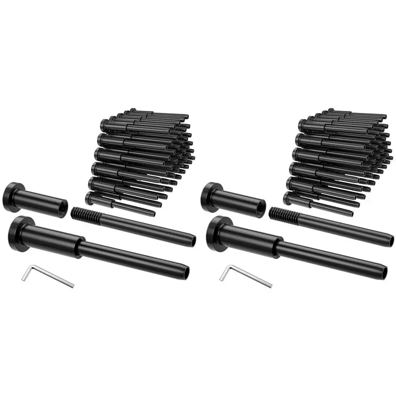 

A59Z-Black Cable Railing Kits- 80Pcs 1/8In T316 Stainless Steel Invisible Receiver Swage Stud End For 2Inx2in Wood Metal Post