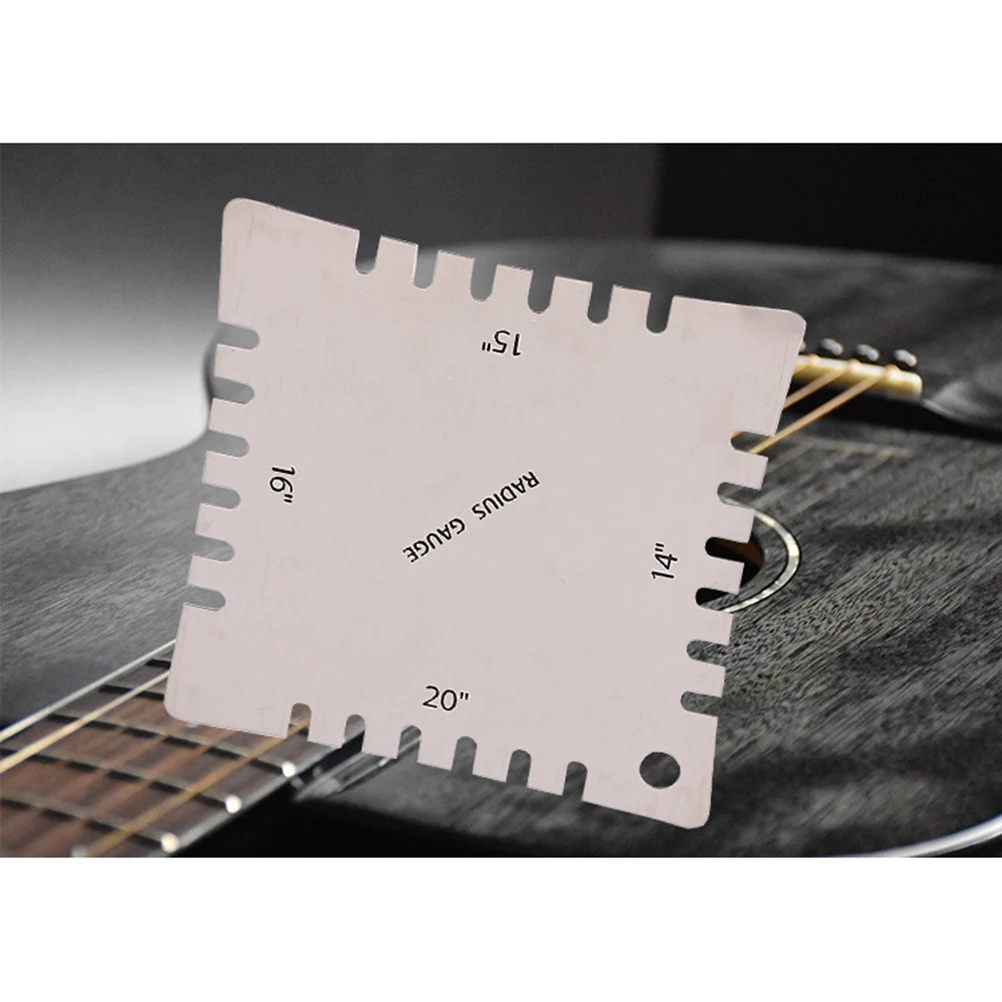 

4pcs Guitar Measure Tools Metal Gauge Set Durable Rustproof Fretboard Radius Ruler Accurate Measuring Without Strings Guitar
