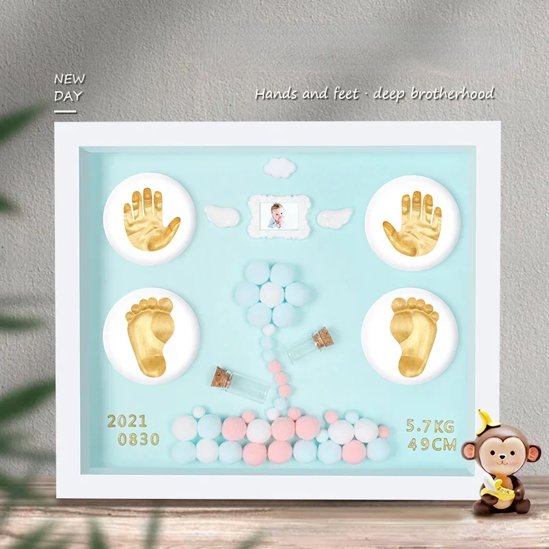 Baby Hand Print Footprint Imprint Kit Handprint Baby Mud And baby footprints Souvenirs Baby Hand And Foot Mold Hundred Days Gift view 3