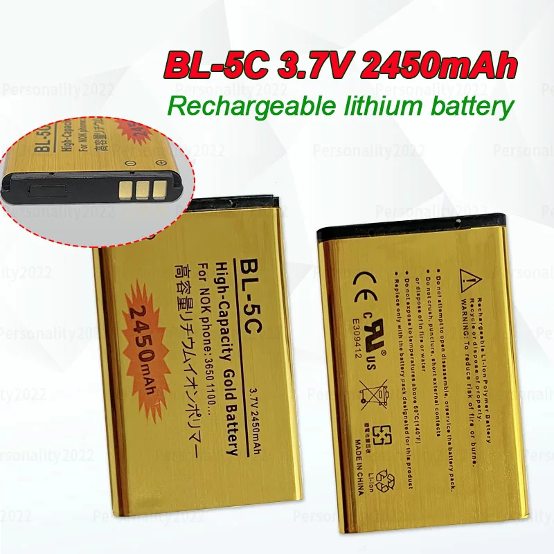 

BL 5C Battery BL5C Li Ion Batteries 2450mAh for Nokia 2600 1100 1110 1200 3110 6230 1600 Mobile Phone BL-5C Rechargeable Cell