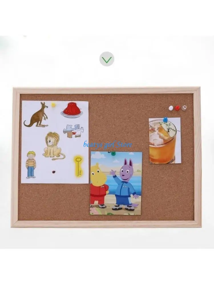 

C7AB Cork Board Frame Corkboard Bulletin Board Decorative Wall Hanging Pin Board