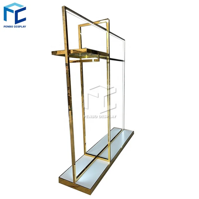 

2025customized.Custom Stainless Steel Cloth Display Stands Women Clothes Display Racks Metal Retail Boutique Clothing Rack