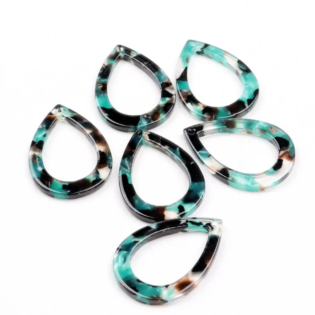Schildpatt-Perlen, Acetat-Acryl-Leoparden-Anhänger, Tropfenförmige Anhänger, Schmuckzubehör, Ohrringteile, 31mm X 21,5mm – Detail 17