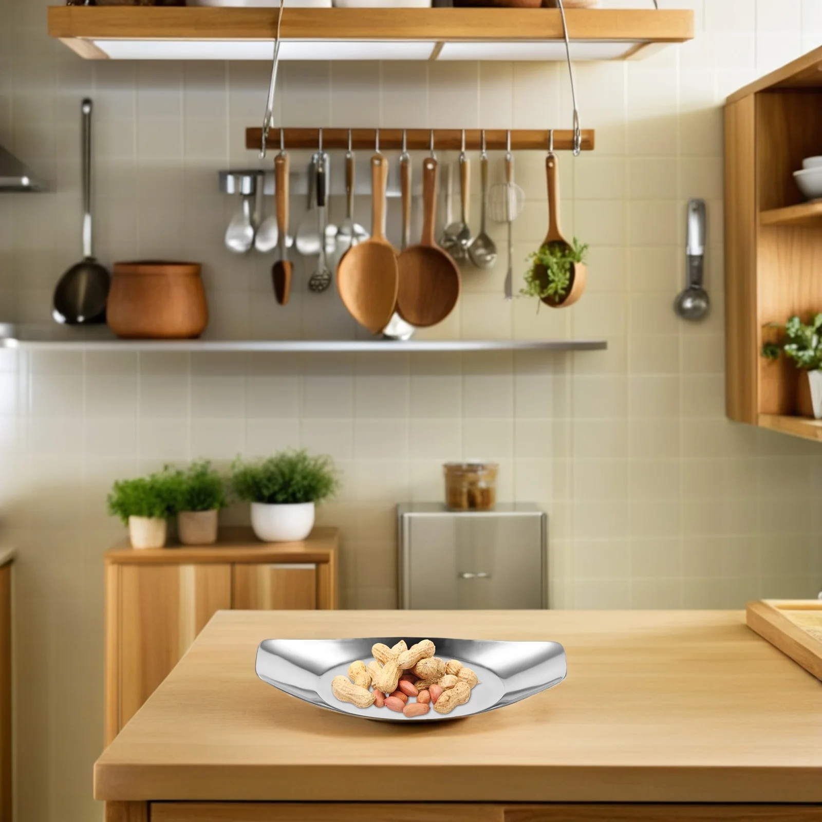 

Stainless Steel Napkin Tray Snack Plate Elegant Boat Shape Multi-Functional Desktop Tray for Home Restaurant Kitchen Accessories