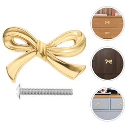 2 Pcs Brass Butterfly Bow Pull Dresser Knob Cabinet Door Handle Drawer Knob Wardrobe Handle Furniture Knob Kitchen Knob For