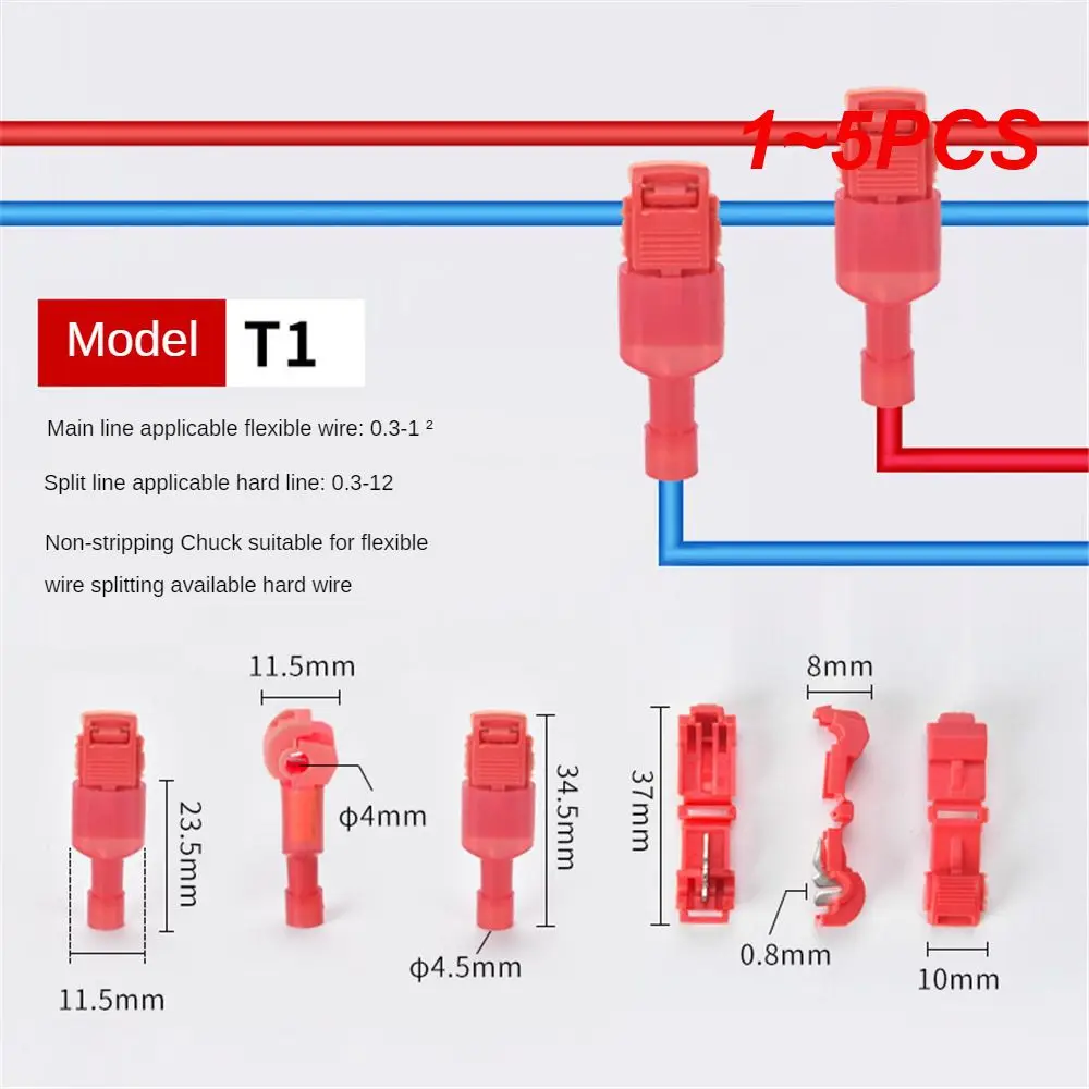 1~5PCS Splitter Save Time Durable Design Spliced Wire Connector Dust-proof High Performance Terminals