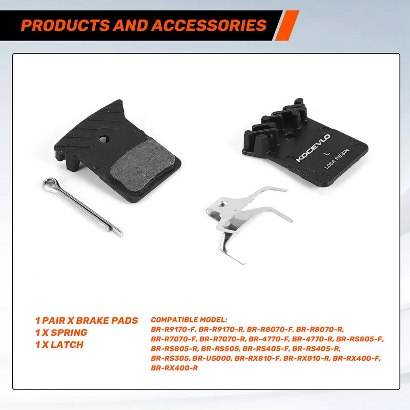Kocevlo L05A ディスクブレーキパッドシマノ Ultegra R8070 、 RS805 、 RS505 、 RS405 サイクリング自転車部品