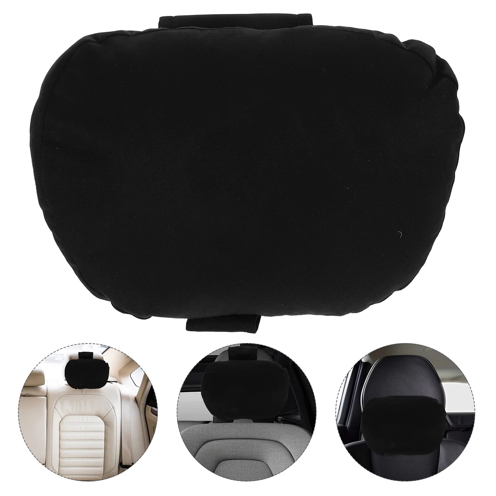 

Car Headrest Neck Pillow Soft Durable Cushion Adjustable Angle Side Pocket for Driving Travel Seat Neck Support Black