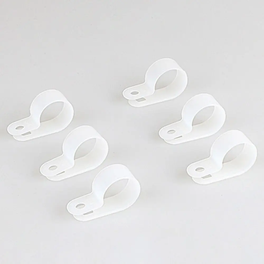 10PCS Adjustable Plumbing Tightening R-Type Hose Clamp Nylon Assortment Kit Cable Clip Fixed Plastic Fastening Buckles Cable