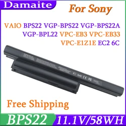 Laptop-Akku BPS22 für SONY VAIO VGP-BPS22 VGP-BPL22 VGP-BPS22A VGP-BPS22/A VPC-EB3 VPC-EB33 VPC-E1Z1 6-Zellen