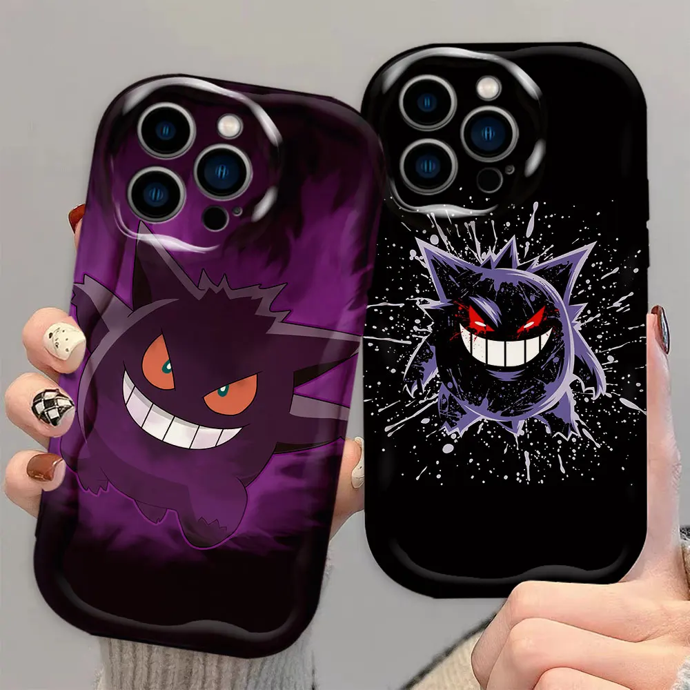 Anime P-Pikachu-G-Gengar 3D Wave Phone Case For Samsung Galaxy A02 A03 A04 A05 A05S A06 A10 S20 S21 S22 S23 S24 M54 4G 5G Case