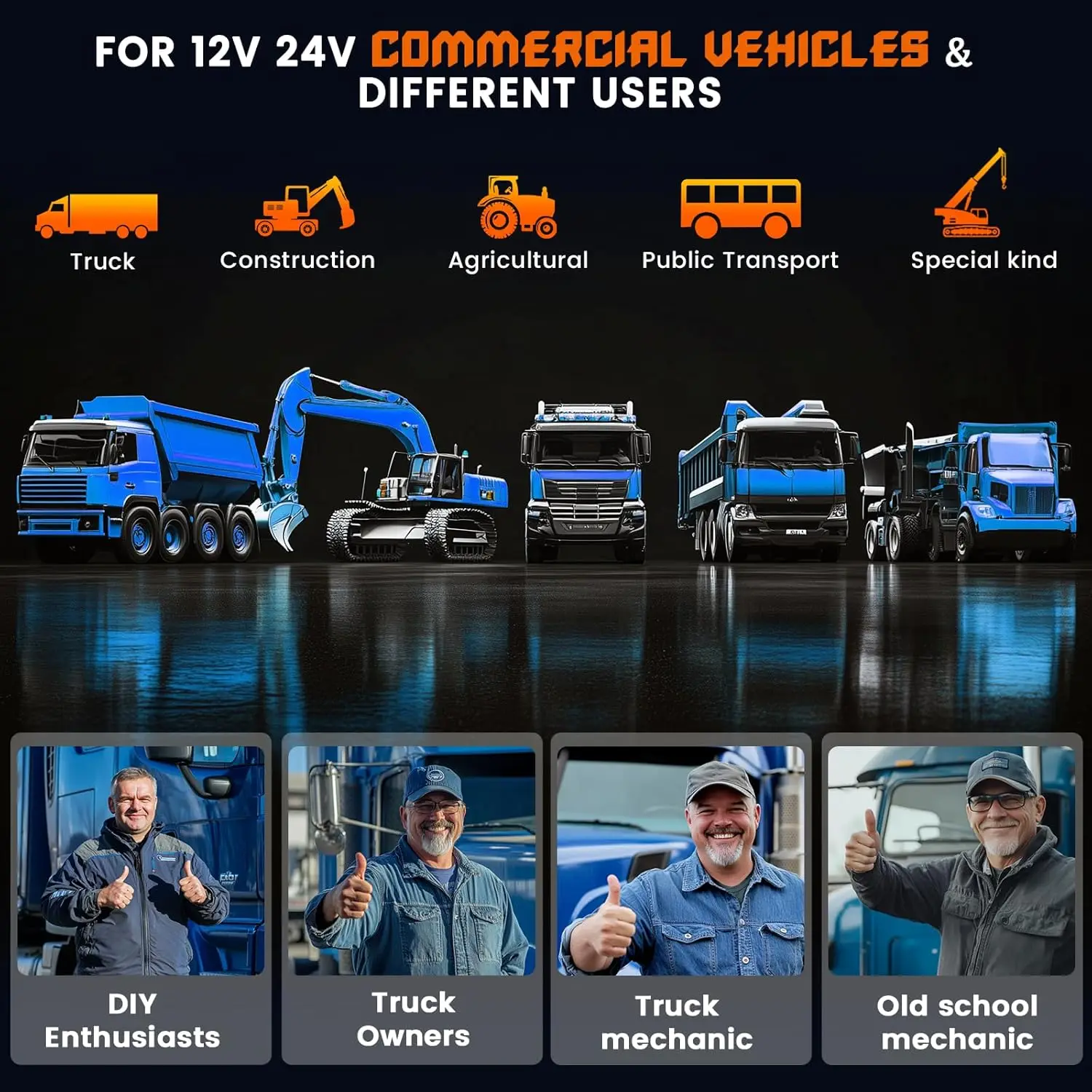 ANCEL HD430 Heavy Duty Truck Scanner DPF Reset & Forced Regeneration voor Cummins & Caterpillar HDOBD Diesel Diagnostische Hulpmiddelen