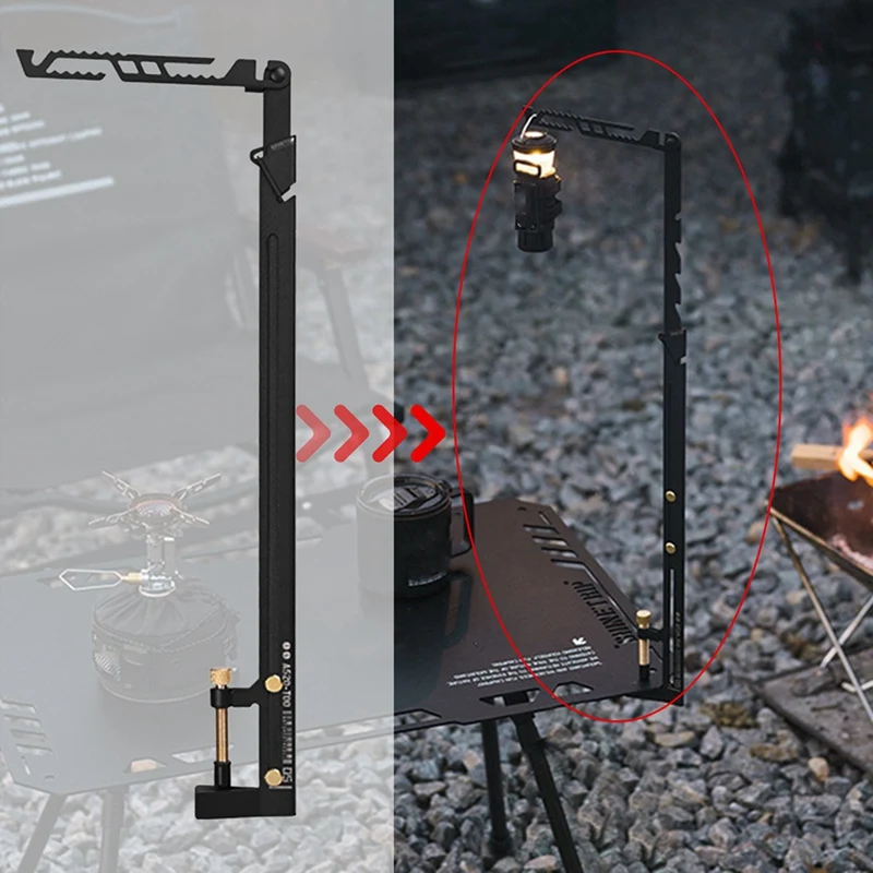 Shinetrip Camping Lamp Stand Portable Lantern Support Hanging Bracket Telescopic Folding Table Desk Light Pole Thickness 0-28Mm