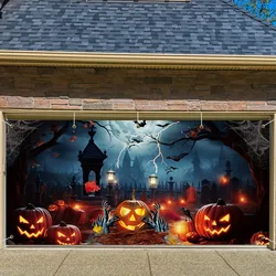 Halloween polyester door panel Rimbol outdoor wall decoration, spooky pumpkin lantern scene, garden background cloth