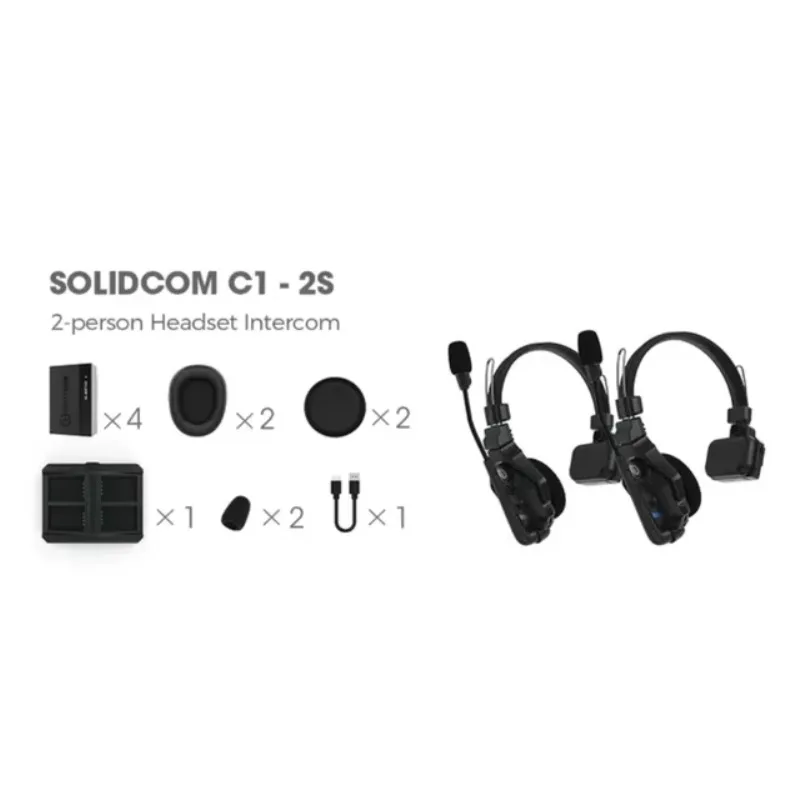 2026 New Solidcom C1 Wireless Intercom Communication Headset Remote Single Ear Headphone Microphone 1000ft Los Range 350meter