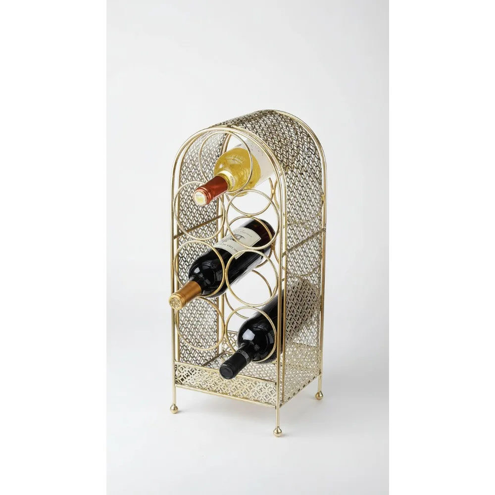 

Винтажная золотая винная полка вмещает 7 бутылок, столешница, чугунный декор для домашнего бара, кухни