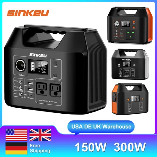 휴대용 발전소 300W/150W 태양열 발전기 보조베터리 캠핑 CPAP RV용 110V/230V AC/DC/USB/USB C LiFePO4 배터리 팩